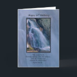 Birthday, 90th, Religious, Mountain Waterfall Card<br><div class="desc">This digital painting in shades of blue is based on photographs of a waterfall near Sparrow Lake in Canada. It makes a wonderful religious 90th birthday card.   You can customise by changing the inside verse to anything you want.</div>