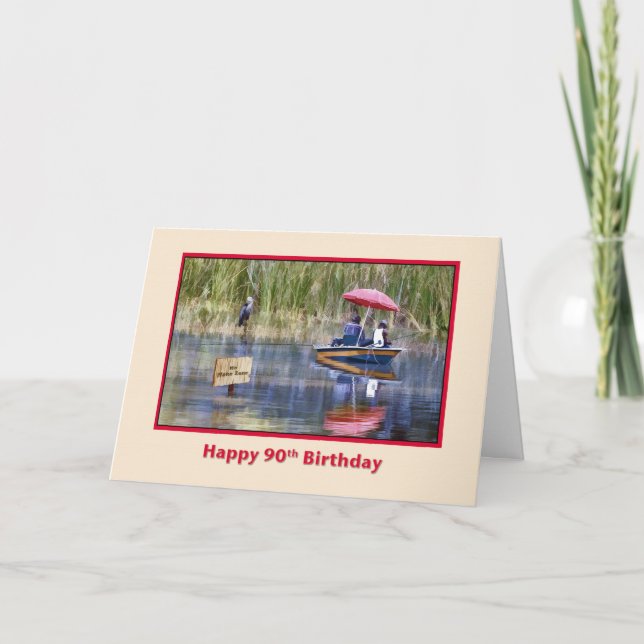 Birthday, 90th, Two Fishermen at the Lake Card (Front)
