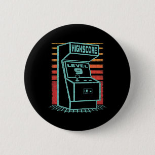 Birthday 9 Year Old Retro Gamer Level Up Unlocked  6 Cm Round Badge