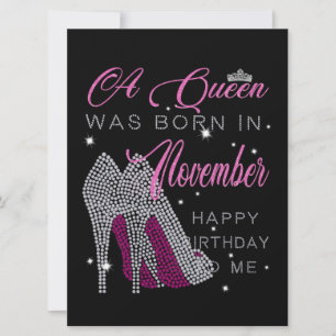 Birthday A Queen Was Born In November Card