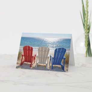 Birthday Adirondack Chairs in Patriotic Colours Card