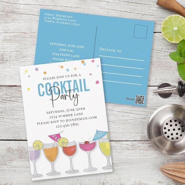 Birthday Adult Cocktails Custom  Invitation (Creator Uploaded)