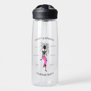 Birthday, African Woman Warrior Dance Water Bottle