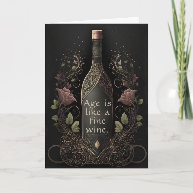 Birthday Age is Like a Fine Wine Card (Front)