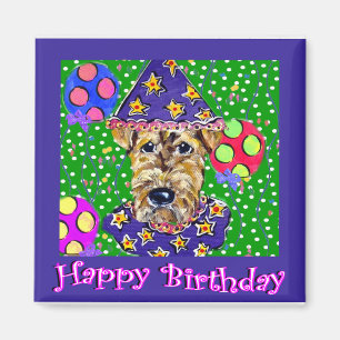 Birthday Airedale Magnet