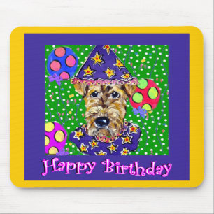 Birthday Airedale Mouse Mat