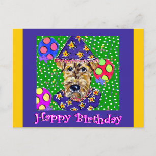 Birthday Airedale Postcard