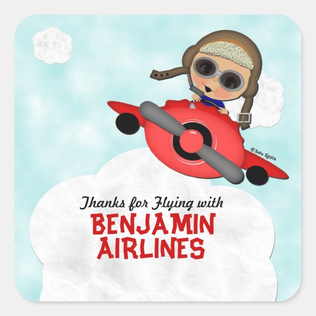 Birthday Airlines Stickers (Front)