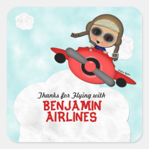 Birthday Airlines Stickers