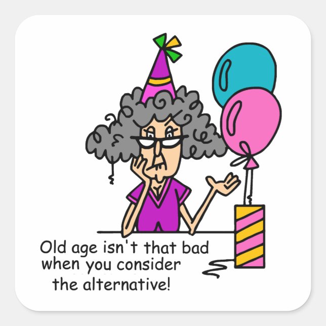Birthday Alternative Humour Square Sticker (Front)