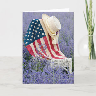 Birthday American Flag and Hat Card