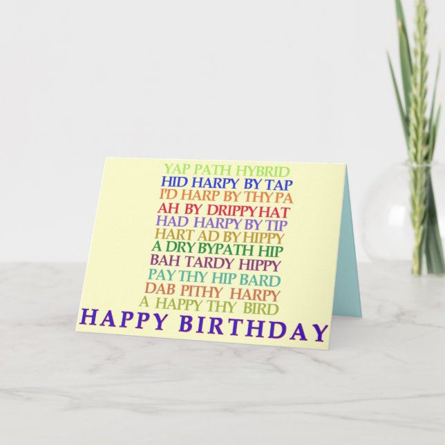 Birthday Anagram card (Front)