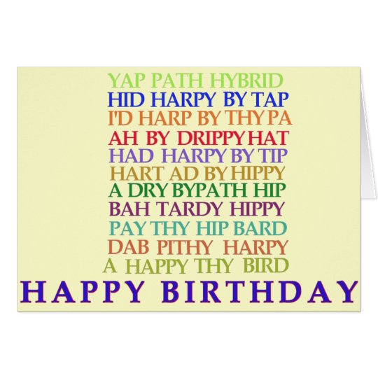 Birthday Anagram card
