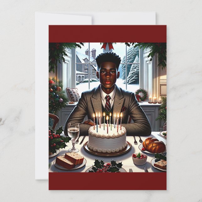 Birthday and Christmas wishes Holiday Card (Front)