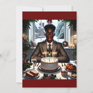 Birthday and Christmas wishes Holiday Card