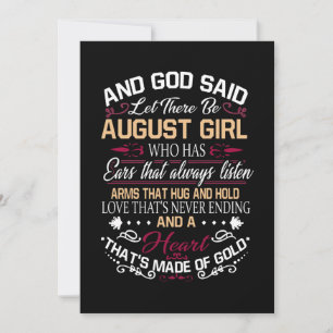 Birthday And God Said Let There Be August Girl Holiday Card
