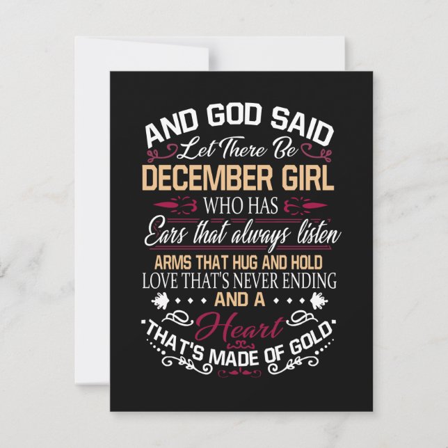Birthday | And God Said Let There Be December Girl Invitation (Front)