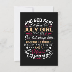 Birthday And God Said Let There Be July Girl Thank You Card