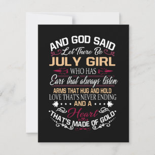 Birthday And God Said Let There Be July Girl Thank You Card