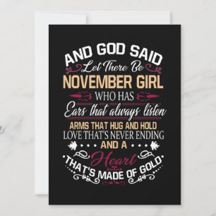 Birthday And God Said Let There Be November Girl Card