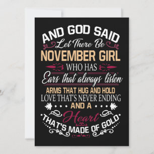 Birthday And God Said Let There Be November Girl Holiday Card