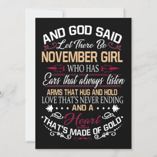 Birthday | And God Said Let There Be November Girl Holiday Card