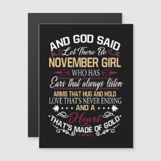 Birthday | And God Said Let There Be November Girl Magnetic Invitation