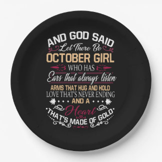 Birthday | And God Said Let There Be October Girl Paper Plate