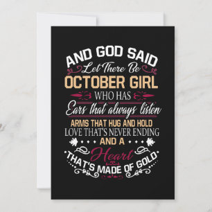 Birthday And God Said Let There Be October Girl Save The Date