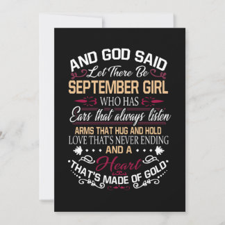 Birthday | And God Said Let There Be September Gir Holiday Card