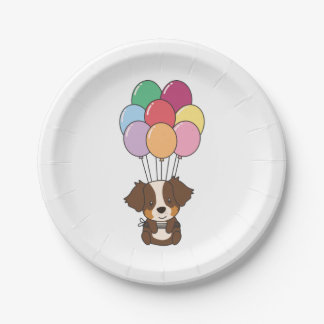 Birthday Animal Cute Australian Shepherd Birthday Paper Plate
