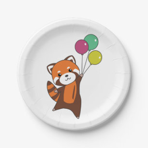 Birthday Animal Cute Red Panda Kids Birthday Party Paper Plate