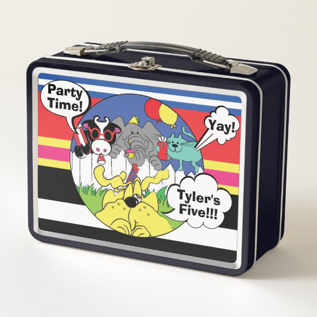 Birthday Animals Metal Lunch Box (Front)