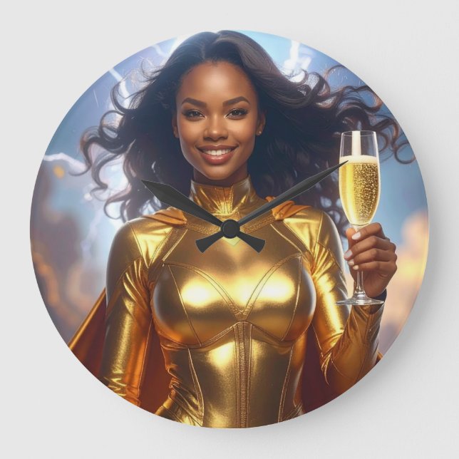 Birthday & Anniversary Superhero Large Clock (Front)