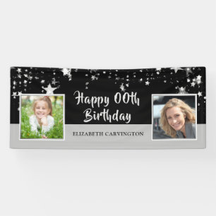 Birthday   Any Year   Black & Silver Photo Banner