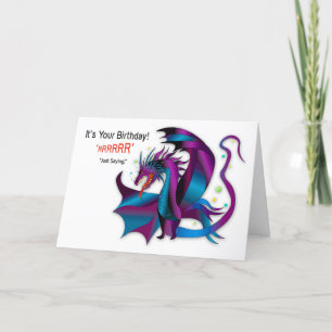 Birthday Anyone Fierce Dragon Shades Purple Blues Card