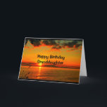 Birthday As Beautiful As You Are Granddaughter Card<br><div class="desc">An orange and gold lake sunset with puffy clouds is the subject of my "Happy Birthday Granddaughter - Hope Your Day Is As Beautiful As You Are!" I photographed this scene along the shoreline of beautiful Lake Winnebago in Quinney,  Wisconsin.</div>