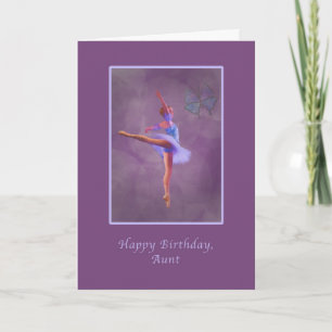 Birthday, Aunt, Ballerina in Arabesque Card