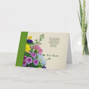 Birthday, Aunt, Floral Bouquet, Religious Card