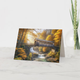 Birthday Autumn Covered Bridge Card