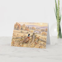 Birthday Autumn Pheasant in Country Field