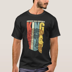 Birthday Awesome Since November Black King African T-Shirt
