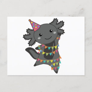Birthday Axolotl Garland Postcard