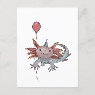 birthday axolotl postcard