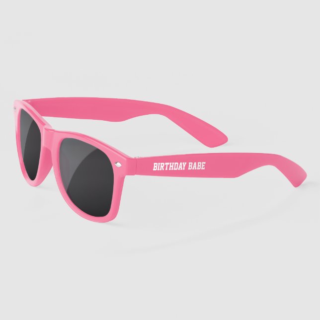 Birthday BABE, Cute, Simple, Stylish, Pink Sunglasses (Left)