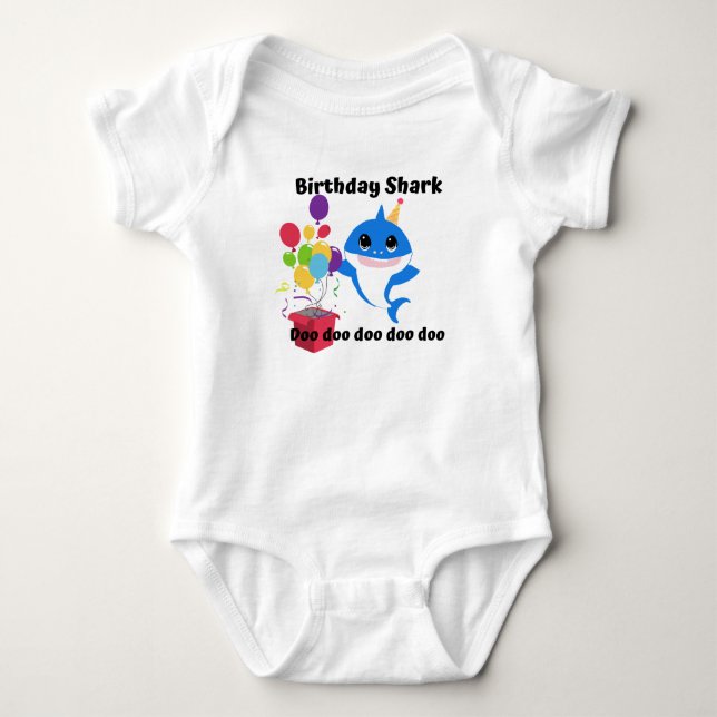 Birthday Baby Shark Bodysuit (Front)