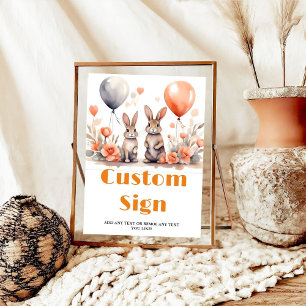 Birthday Baby Shower Easter BunnyCustom party sign