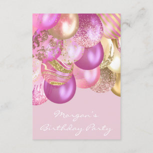 Birthday Baby Shower  pink gold Ballons party Invitation