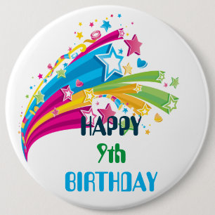 Birthday Badge - Happy 9th Birthday