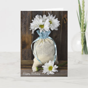 Birthday bag of daisies card